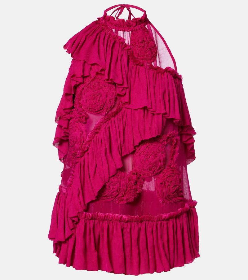 Dries Van Noten Floral-applique ruffled top