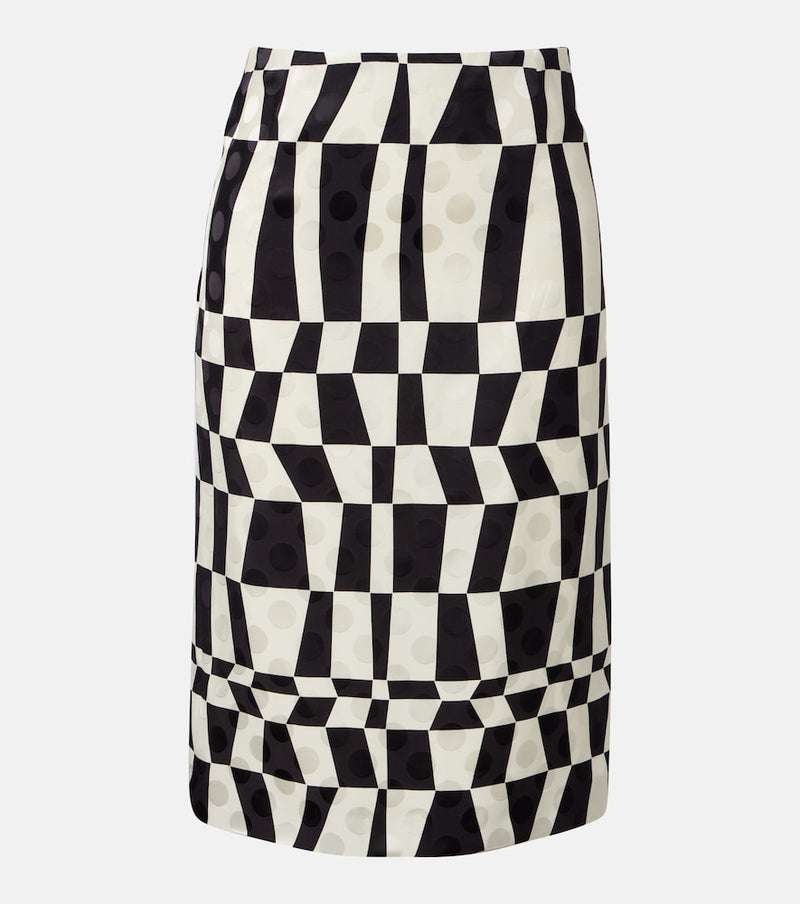 Dries Van Noten Printed pencil skirt in Black