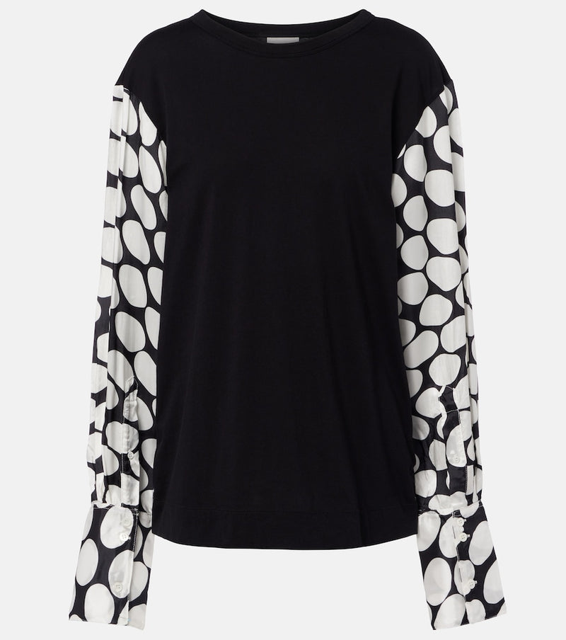 Dries Van Noten Polka-dot cotton-blend top