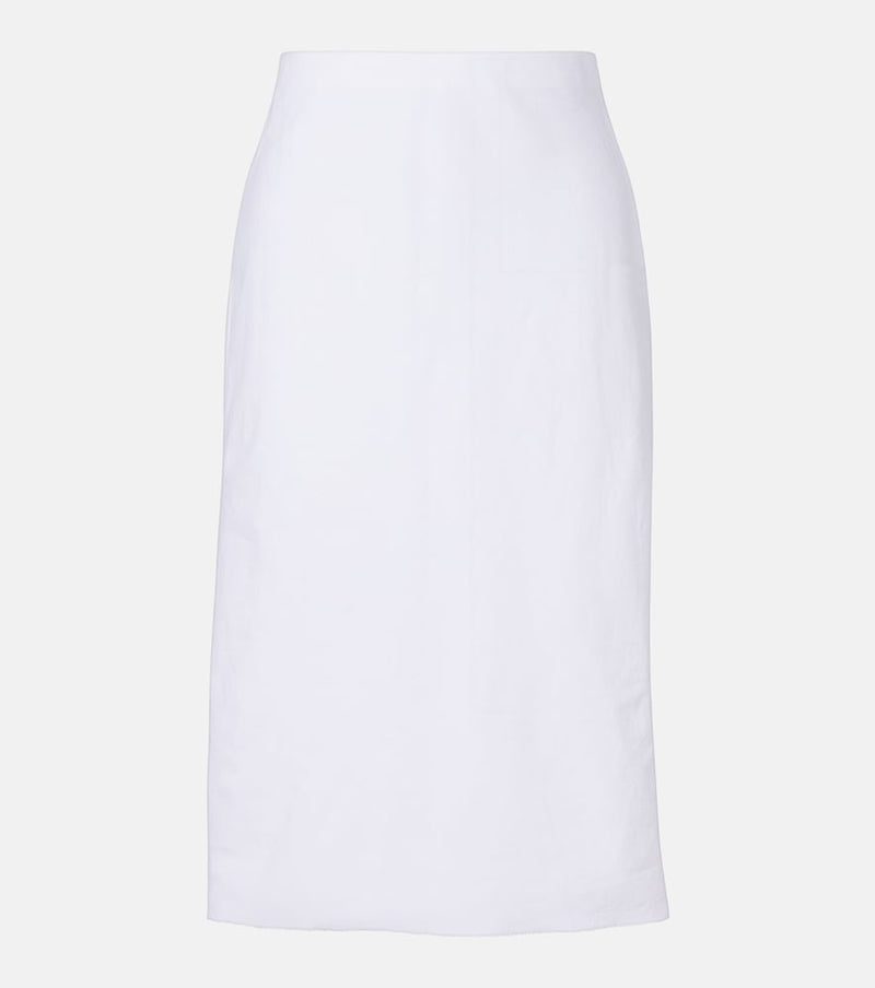 Vince Easy linen-blend midi skirt
