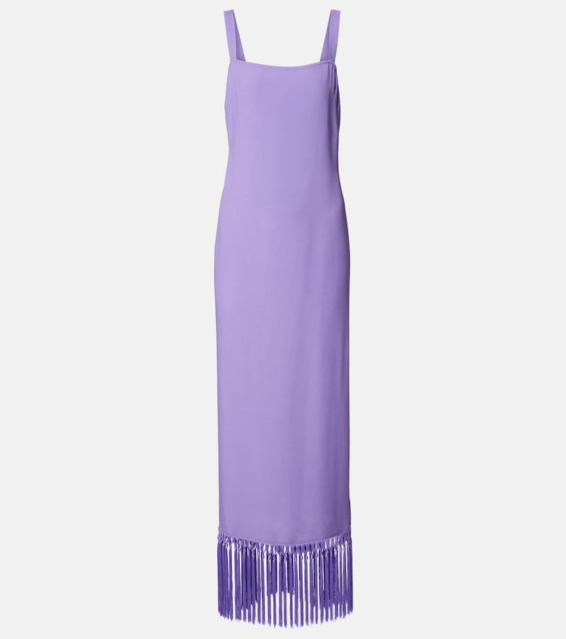 Taller Marmo Palermo fringed crepe cady midi dress