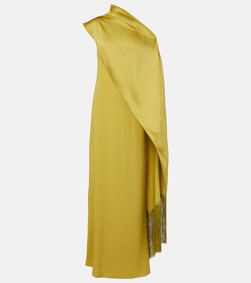 Taller Marmo Berenson one-shoulder crepe cady gown