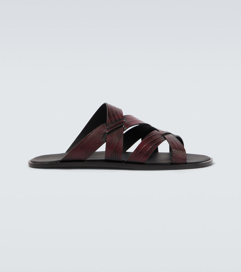 Manolo Blahnik Marvin croc-effect leather slides