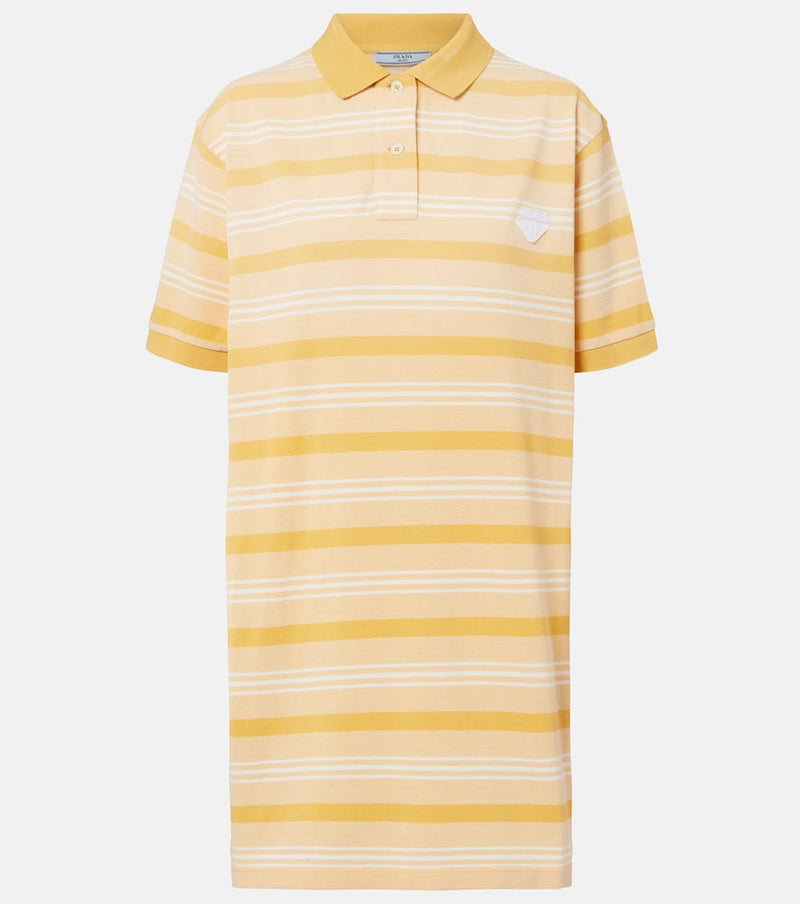 Prada Striped cotton pique polo dress