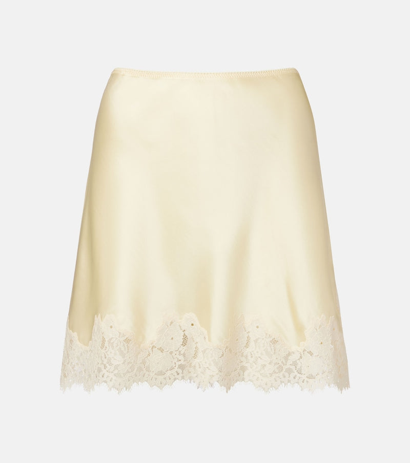 Doen Giulietta lace-trimmed silk miniskirt