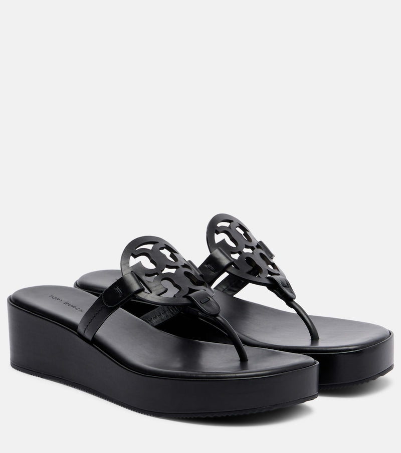 Tory Burch Miller leather platform thong sandals
