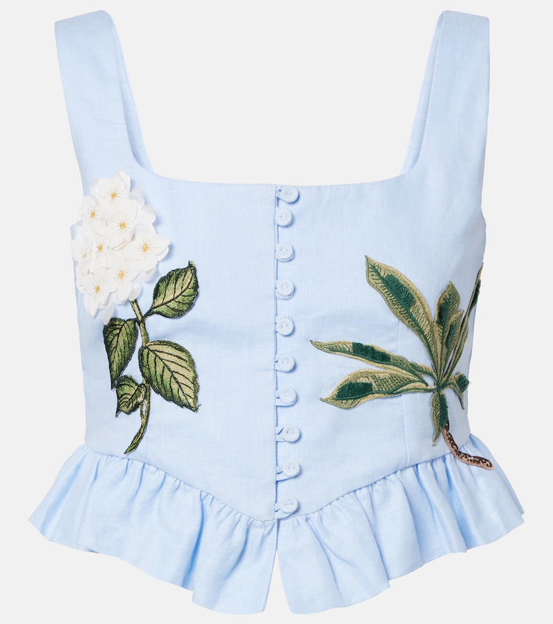 Agua by Agua Bendita x Andrea Wild Eslabon linen crop top