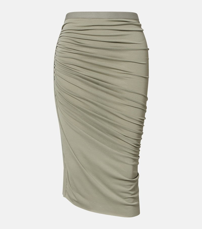Rick Owens Lilies Edfu ruched midi skirt