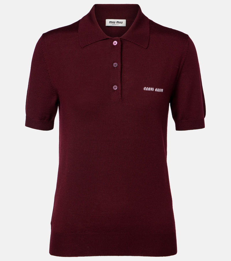 Miu Miu Logo wool polo sweater