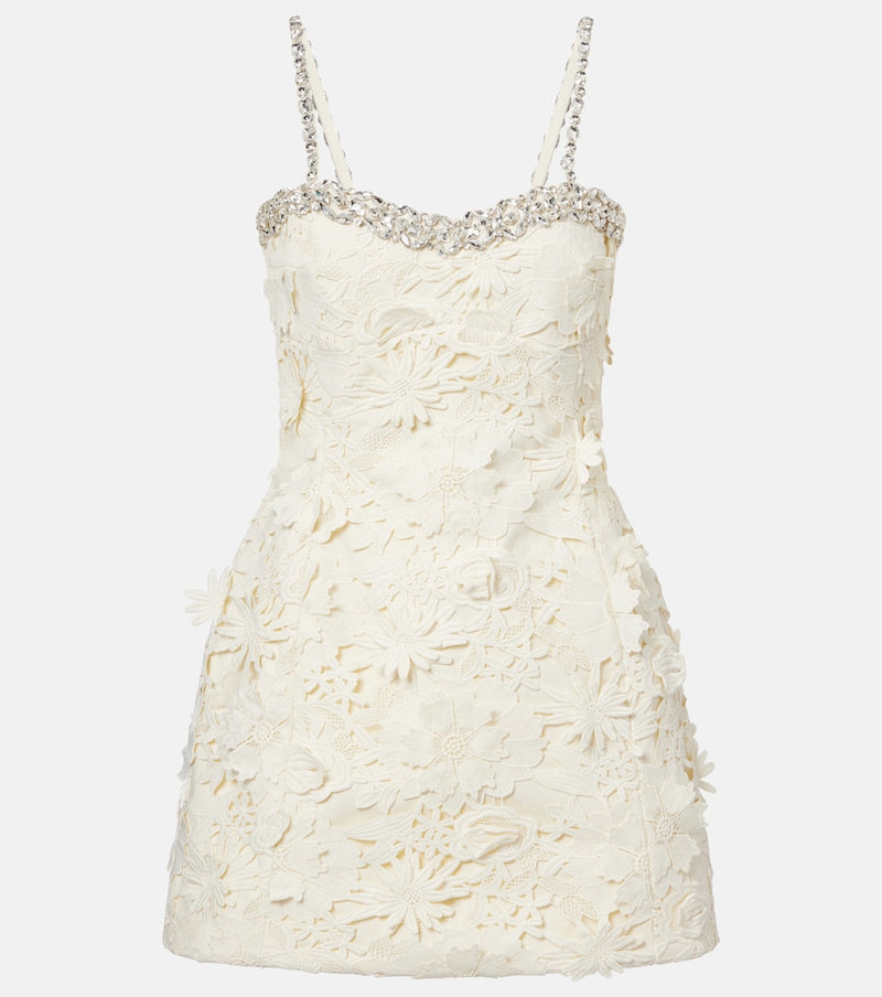 Leo Lin Sophie embellished lace minidress