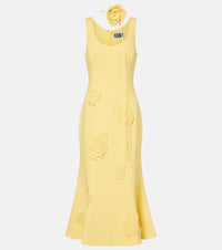 Leo Lin Emily floral-applique midi dress