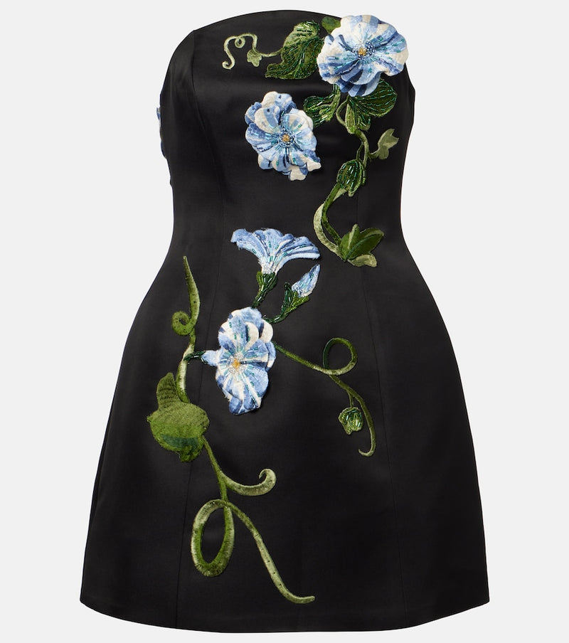 Leo Lin Zaria floral-applique bustier dress