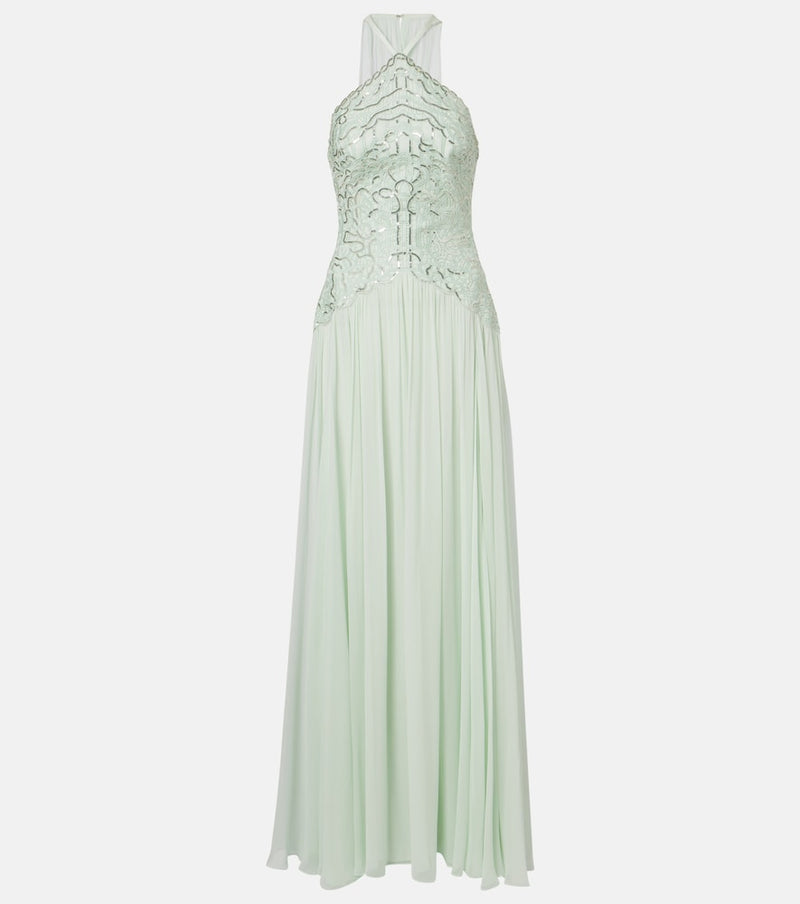 Elie Saab Sequined silk-blend gown