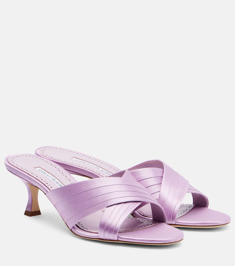 Manolo Blahnik Viera 50 satin mules