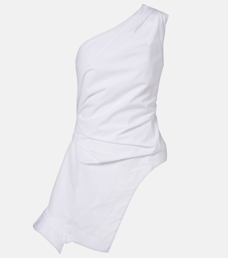 Rohe Asymmetric one-shoulder cotton poplin top