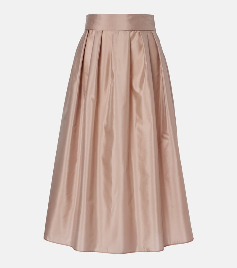 S Max Mara Effetto pleated taffeta midi skirt