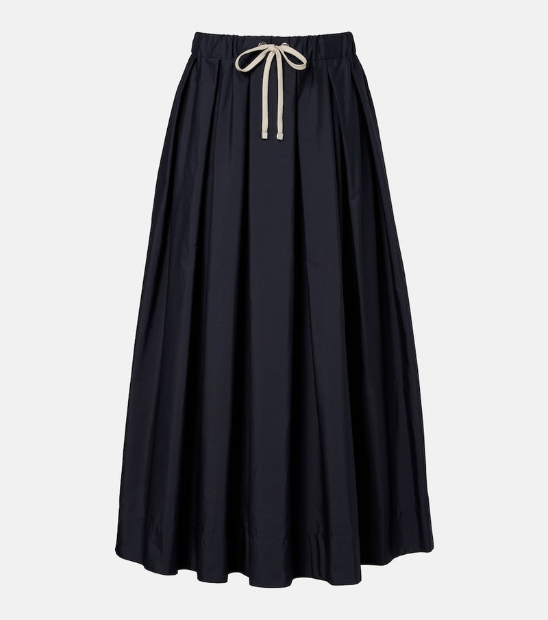 S Max Mara Pineta pleated cotton midi skirt