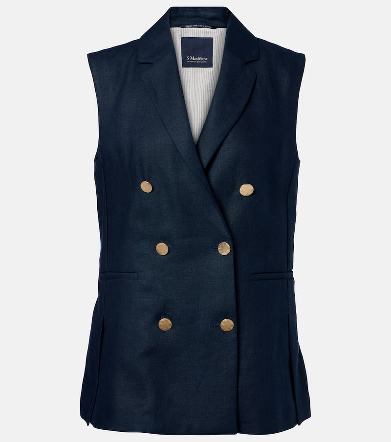 S Max Mara Bird linen vest