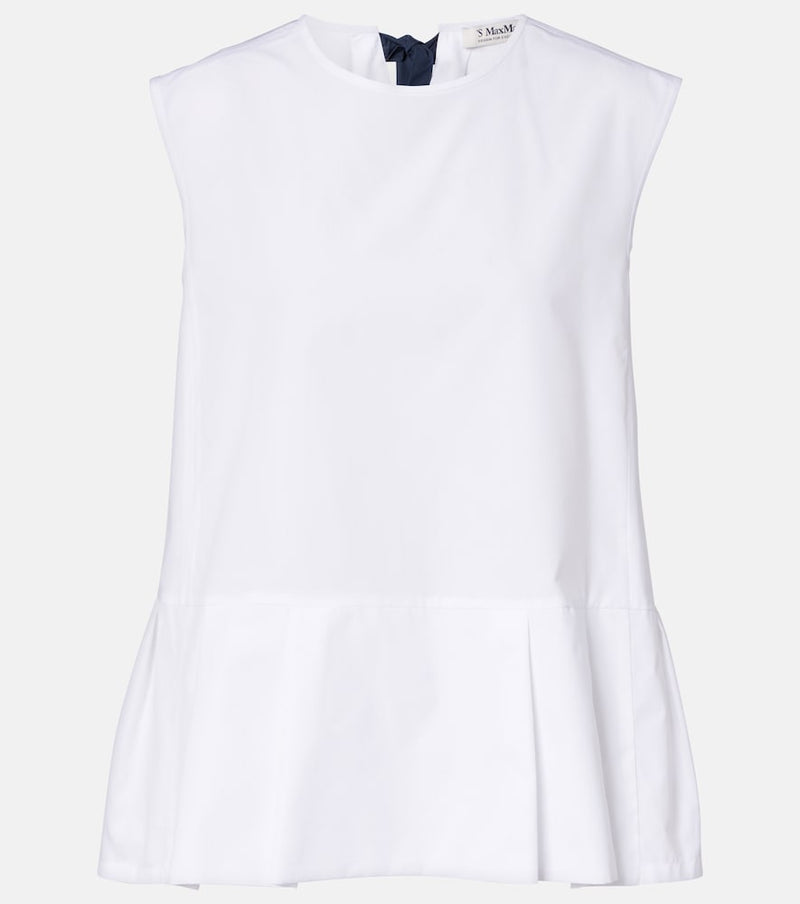 S Max Mara Brava peplum cotton poplin top