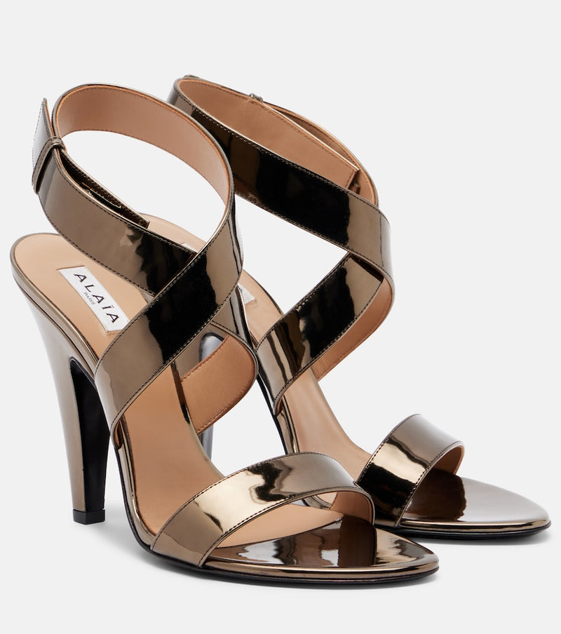 Alaia Cone mirrored leather sandals