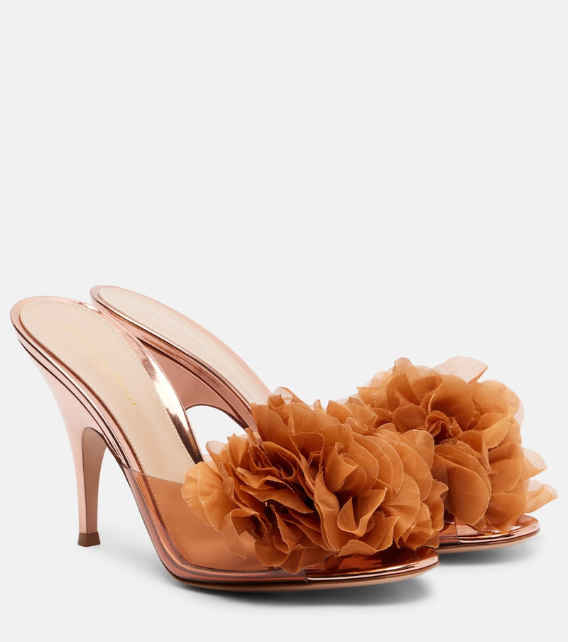 Gianvito Rossi Igea floral-applique PVC mules
