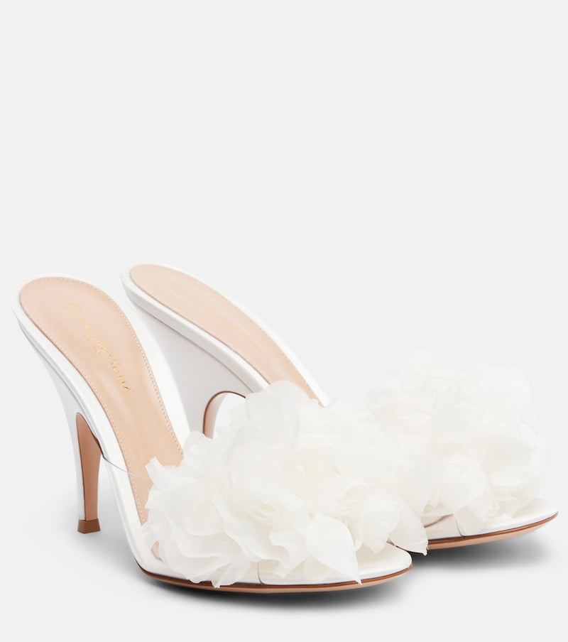 Gianvito Rossi Floral-applique PVC mules