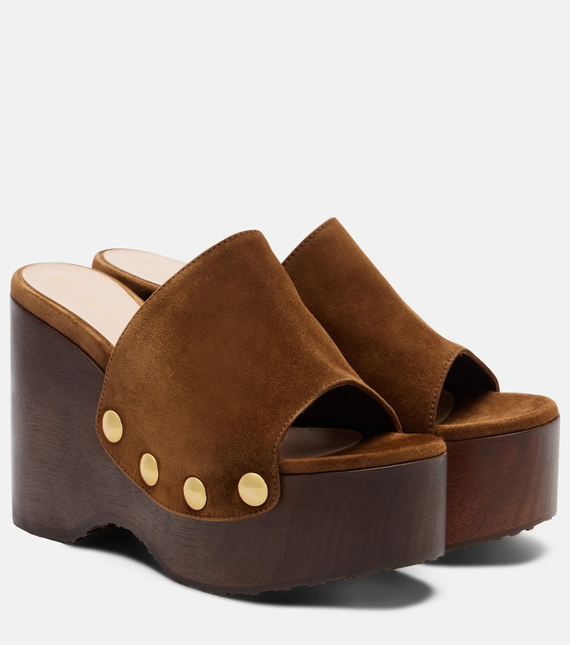Gianvito Rossi Ardea embellished suede wedges