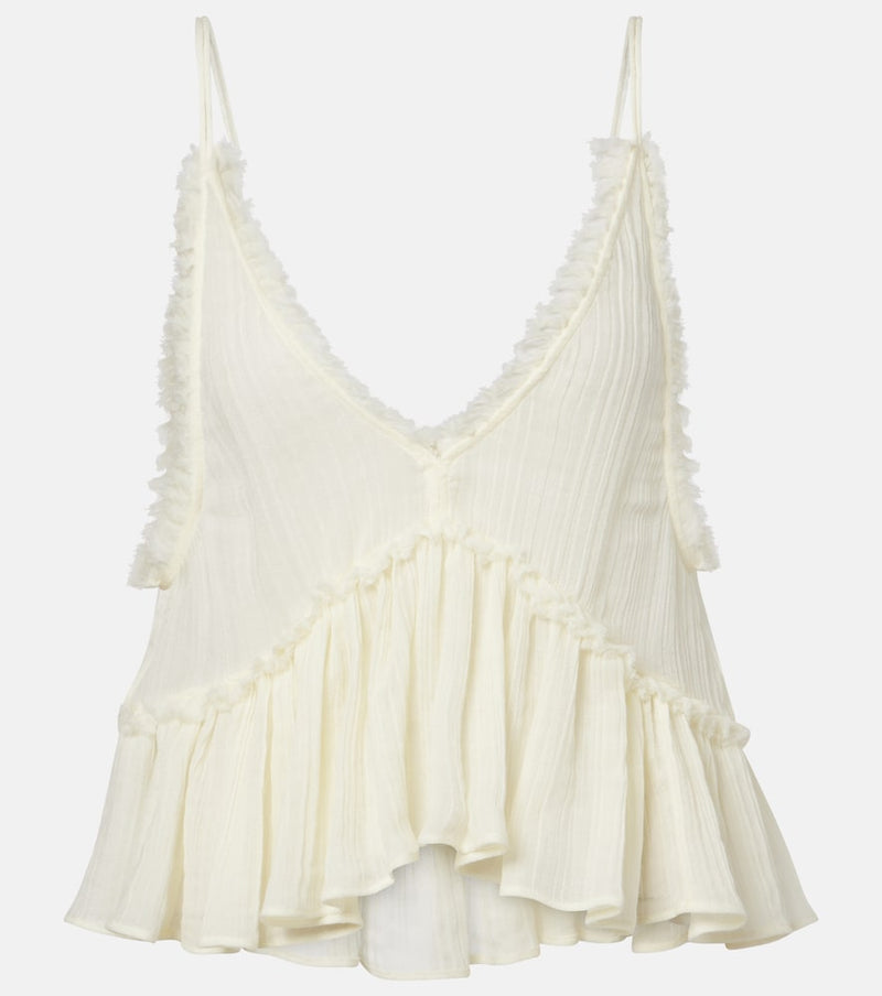 The Attico Ruffled cotton camisole top