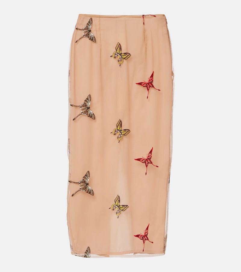 Blumarine Applique midi skirt