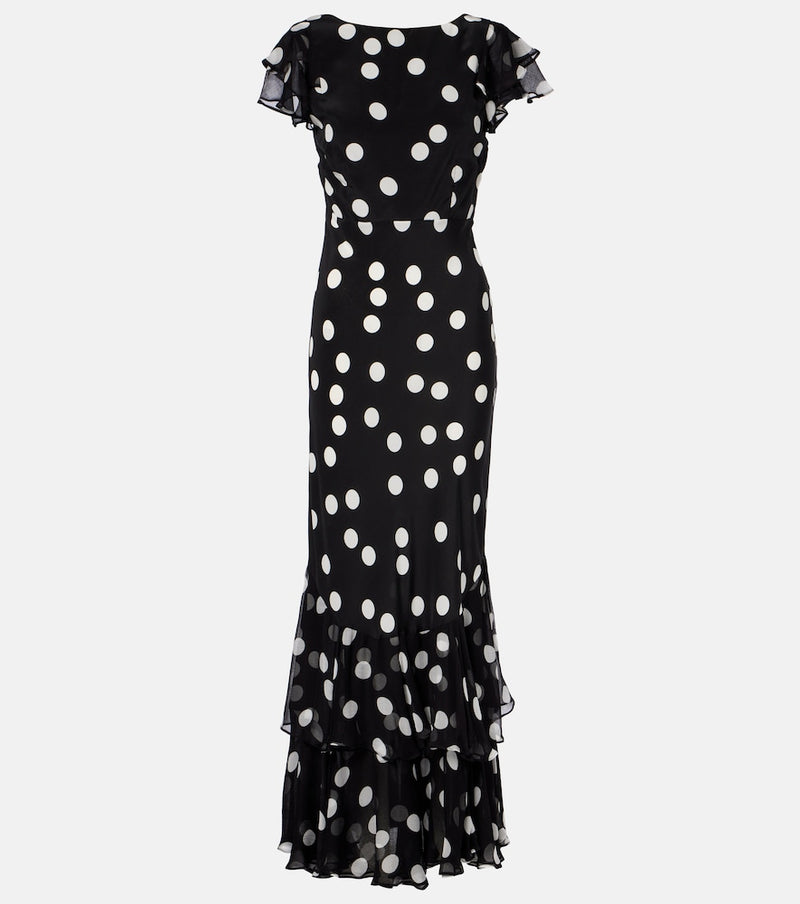 Rixo Ordinia polka-dot silk cocktail dress