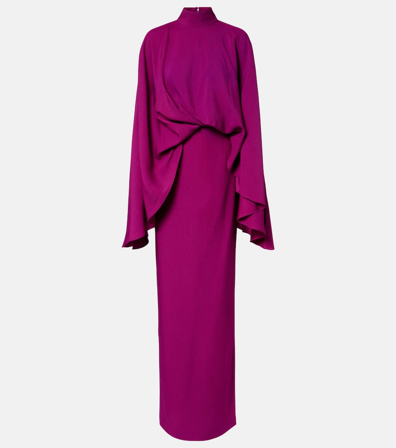 Taller Marmo Bacall draped crepe cady gown