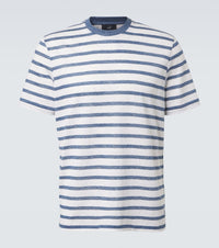 Dunhill Striped linen and cotton T-shirt