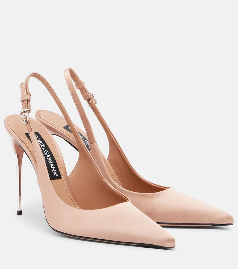 Dolce & Gabbana DG satin slingback pumps
