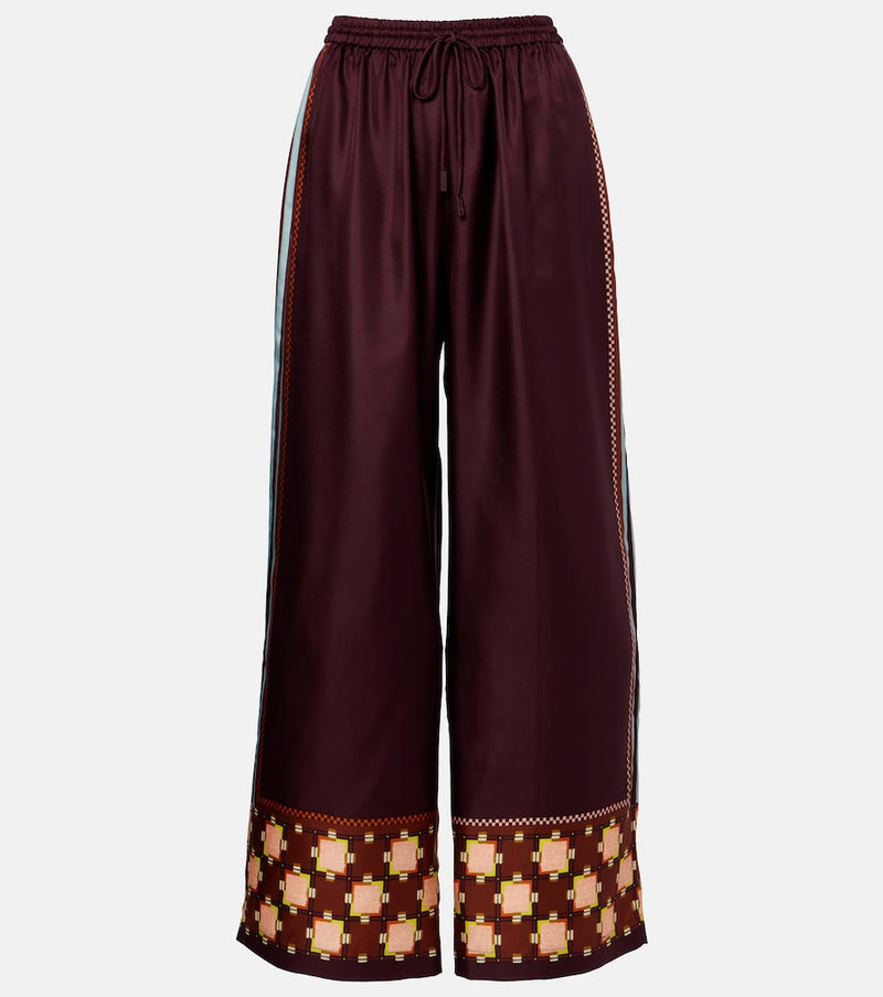 Alemais Wilson silk twill wide-leg pants