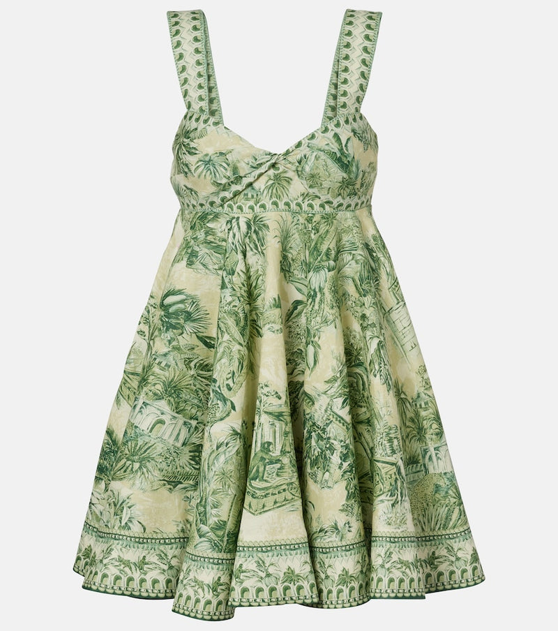 Alemais Sara printed linen minidress