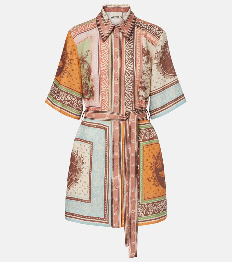 Alemais Alberta printed linen shirt dress
