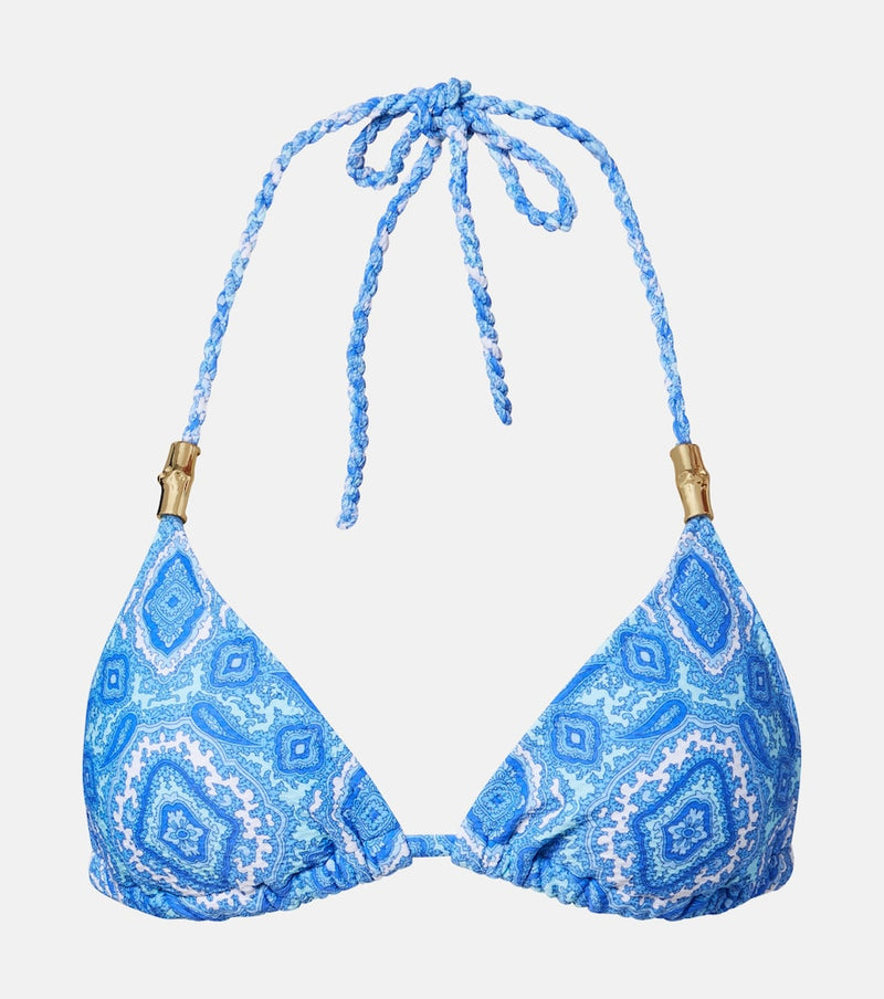 Heidi Klein Mykonos printed bikini top in Prt