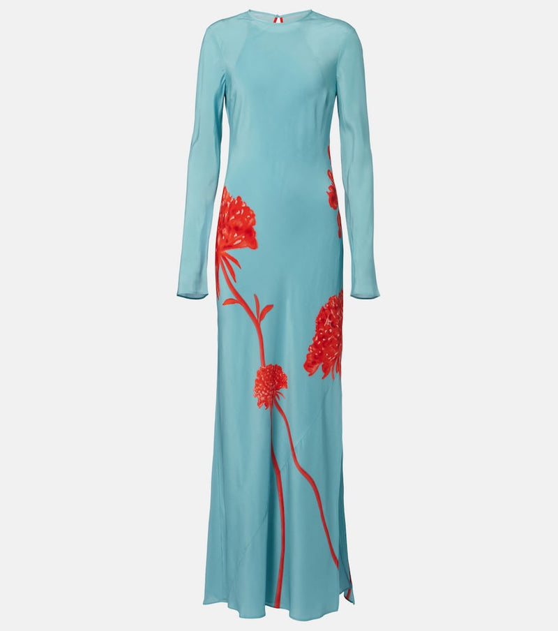 SIR Amelie floral silk crepe de chine maxi dress