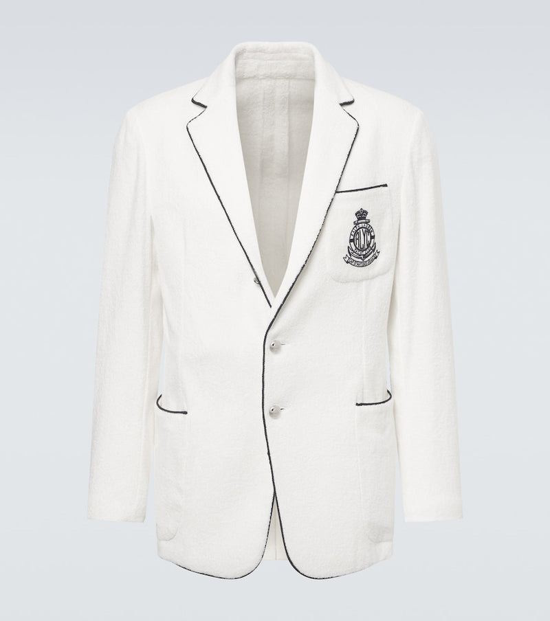 Ralph Lauren Purple Label Embroidered cotton terry blazer
