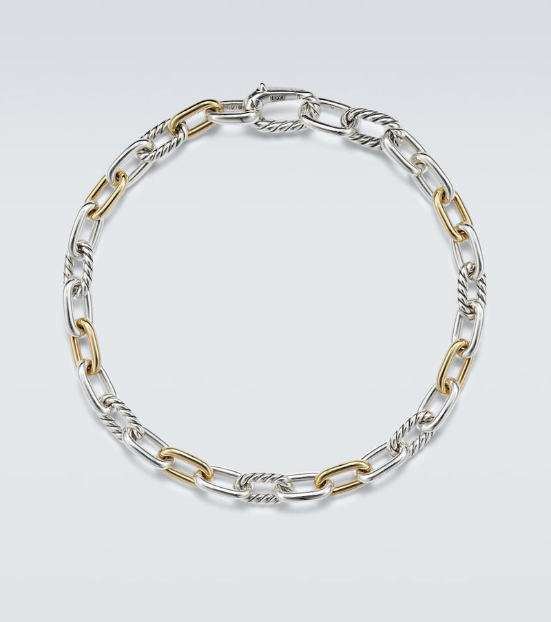 David Yurman DY Madison sterling silver and 18kt gold chain bracelet