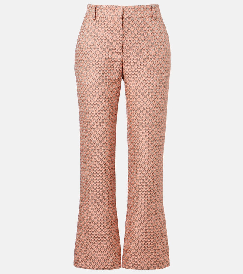 La DoubleJ 24/7 floral jacquard flared pants in Tulip Jacquard