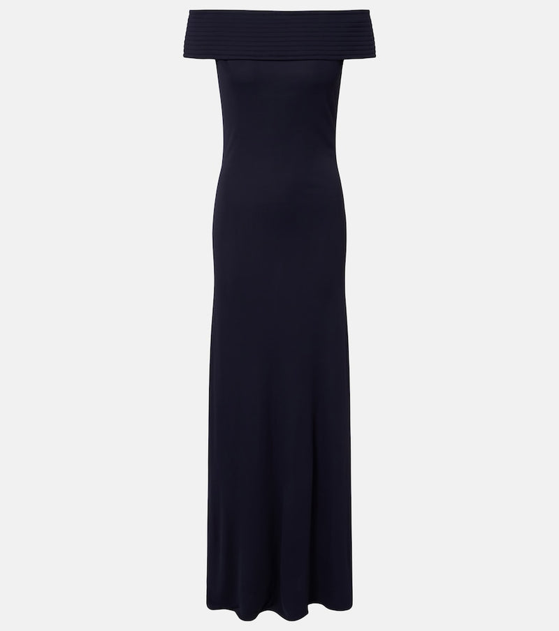 Alaia Off-shoulder jersey maxi dress