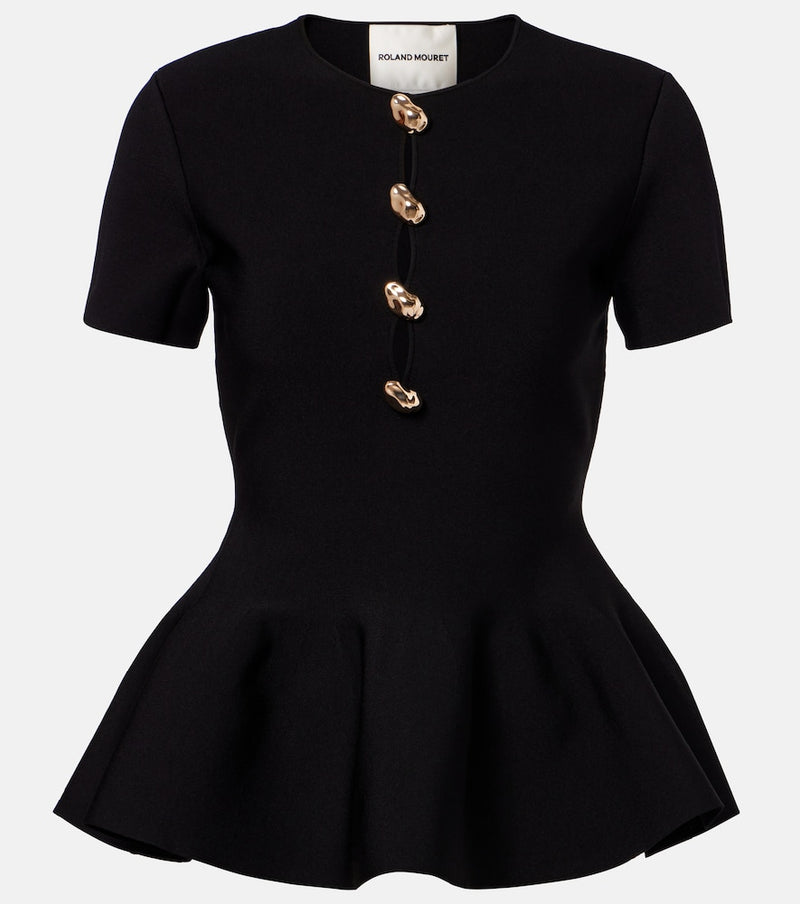 Roland Mouret Embellished peplum top