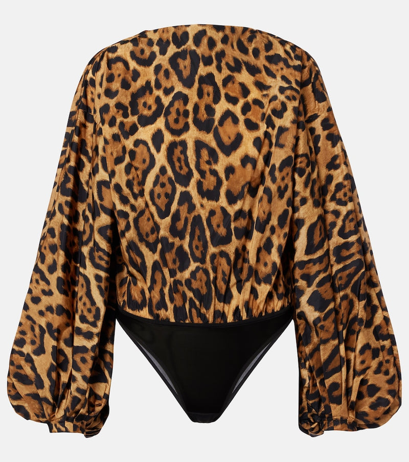 Alaia Oversized animal-print bodysuit