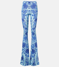 Etro Printed jersey flared leggings