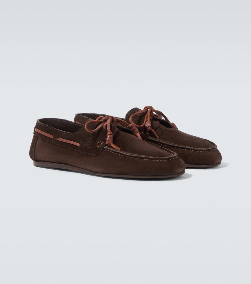 Ancient Greek Sandals Pliario suede boat shoes