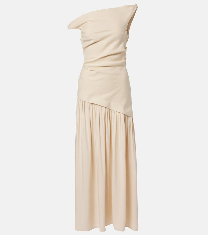 Faithfull Roma asymmetric linen maxi dress