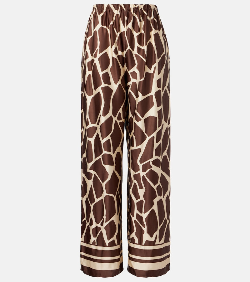 Faithfull Jensen animal-print satin wide-leg pants