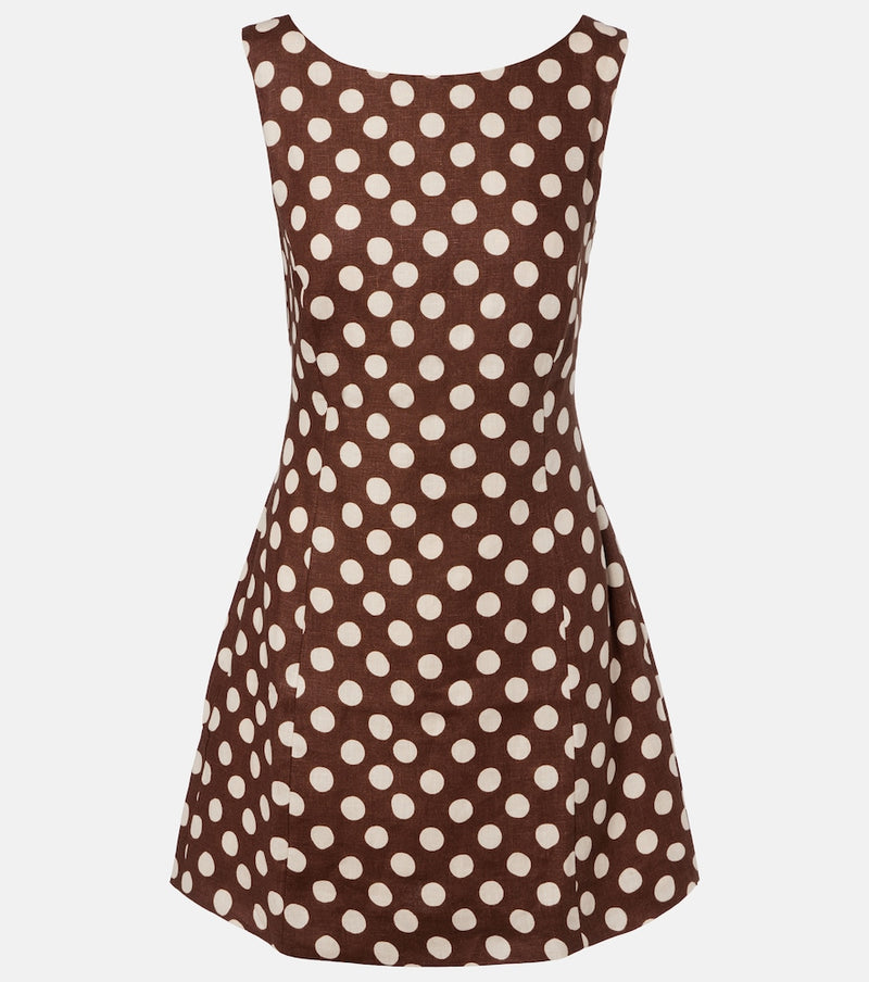 Faithfull Lydie polka-dot linen minidress