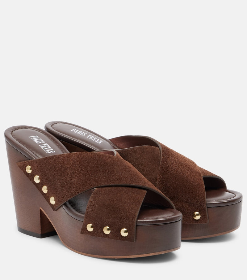 Paris Texas Marisol suede platform mules